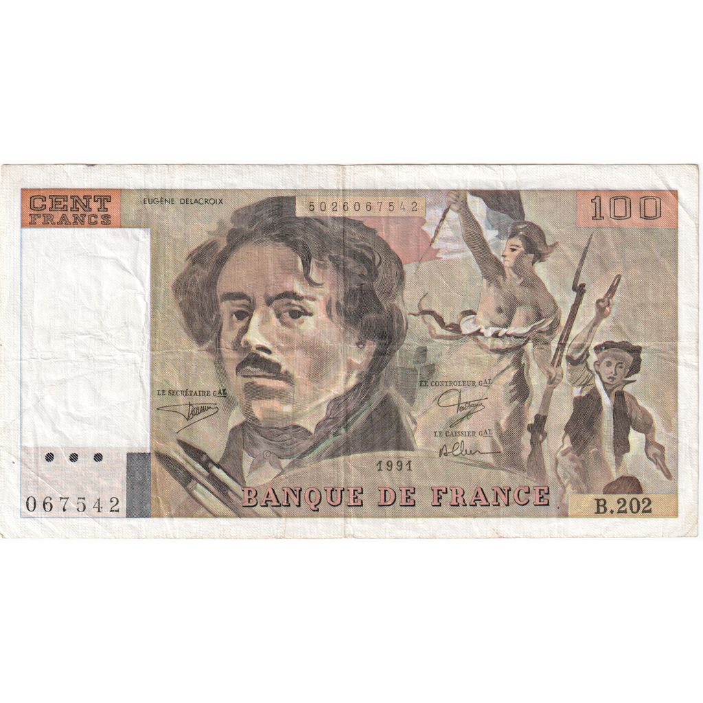 Frankreich, 100 Francs, Delacroix, 1991, B202, S