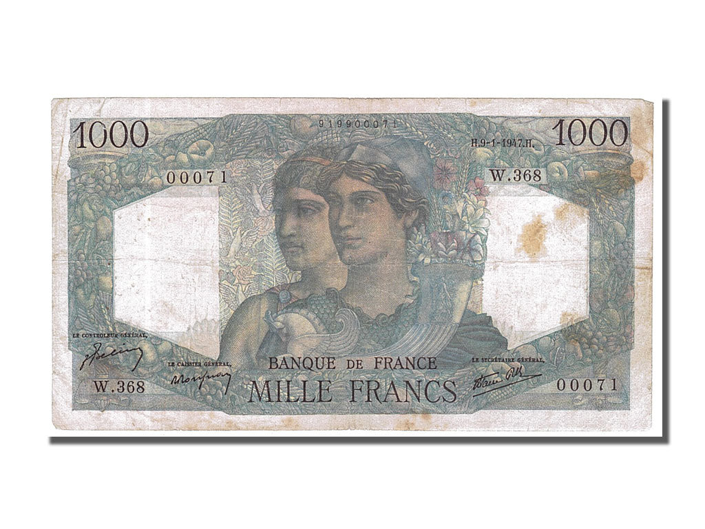 Banconote, Francia, 1000 Francs, 1 000 F 1945-1950 ''Minerve et Hercule'', 1947