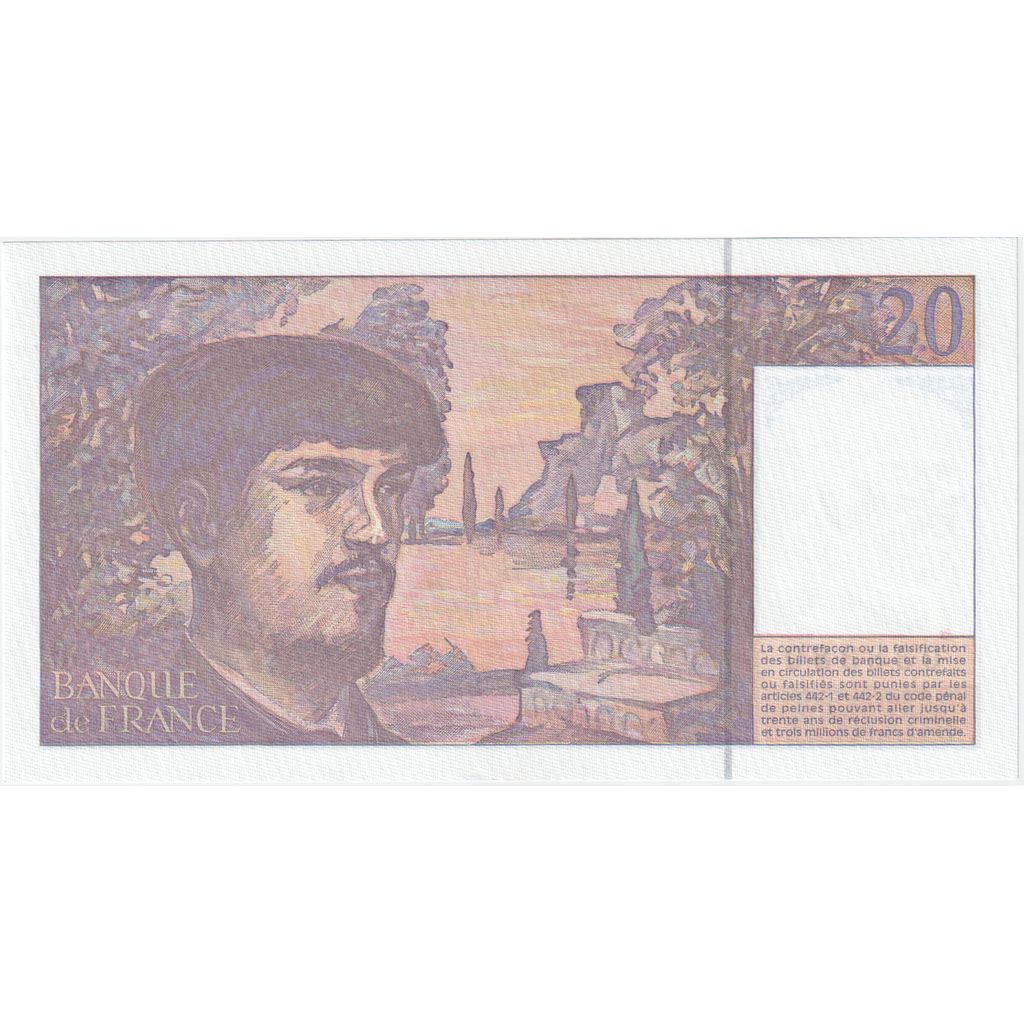 Francja, 20 Francs, Debussy, A.059, UNC(65-70)