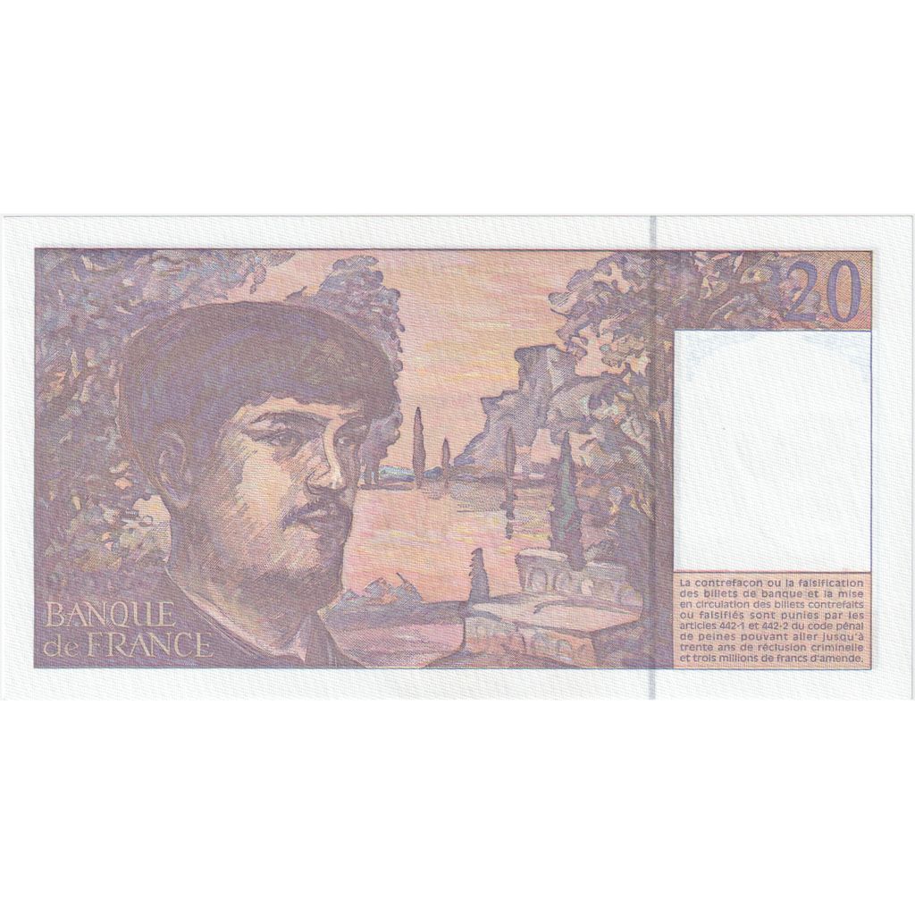 Francja, 20 Francs, Debussy, A.059, UNC(65-70)