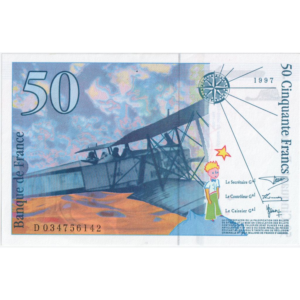 France, 50 Francs, St Exupéry, 1997, D034756142, NEUF