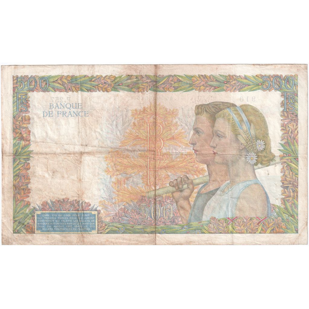 France, 500 Francs, La Paix, 1940-05-16, P.257, TB