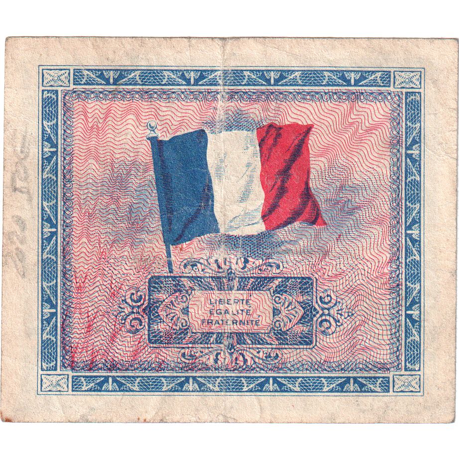 France, 5 Francs, Drapeau/France, SERIE DE 1944, SÉRIE 1944, TB+