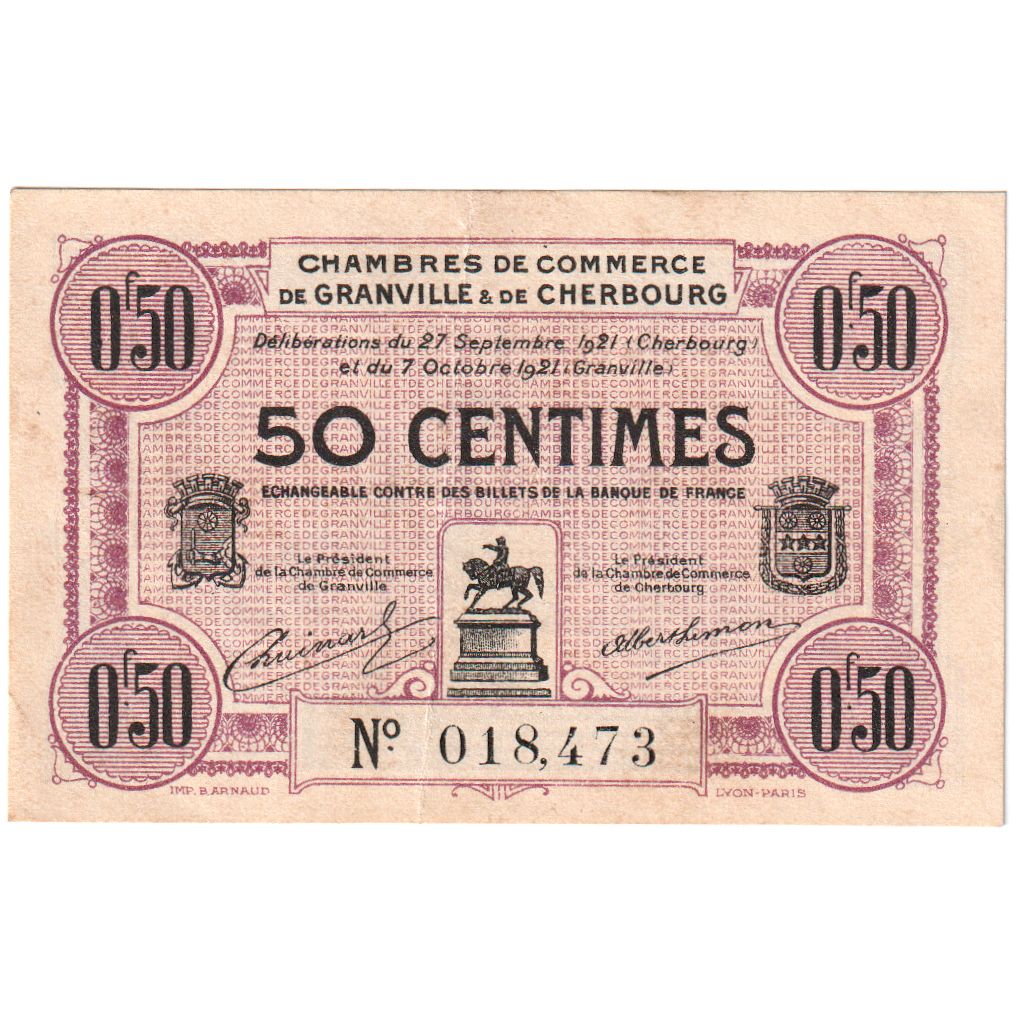 Frankreich, 50 Centimes, 1921-10-07, 018473, S+, Pirot:61-5