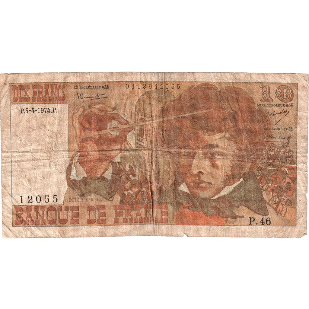 France, 10 Francs, Berlioz, 1974-04-04, P46, B