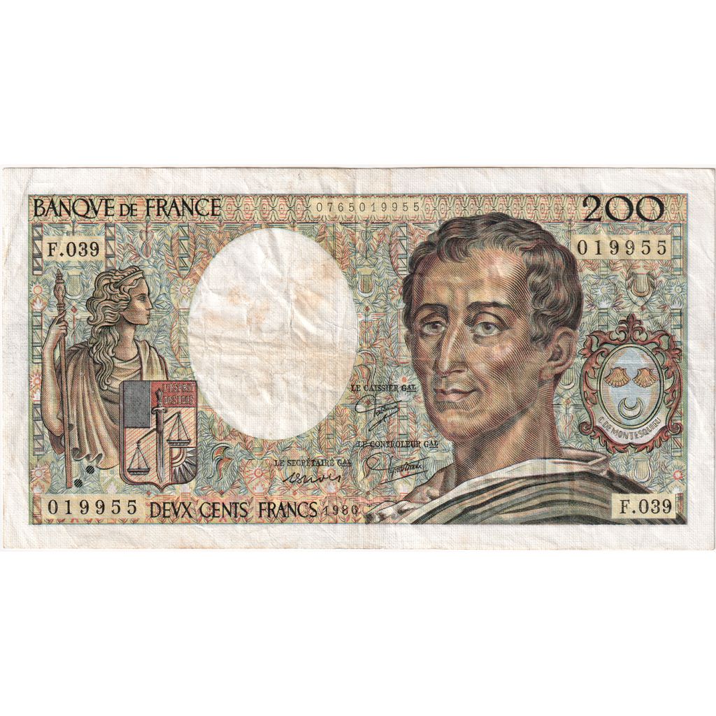 Frankrijk, 200 Francs, Montesquieu, F039, B+