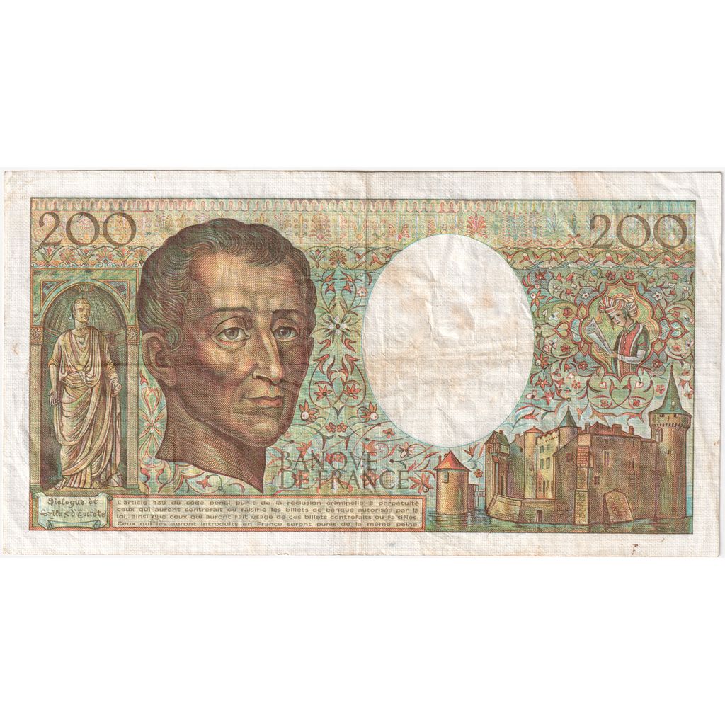 Frankrijk, 200 Francs, Montesquieu, F039, B+