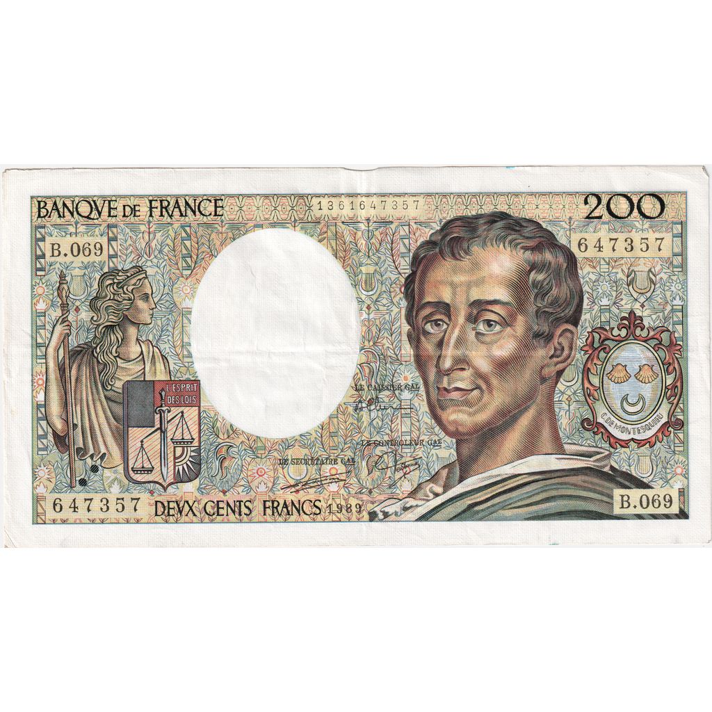 France, 200 Francs, Montesquieu, B.069, F(12-15)