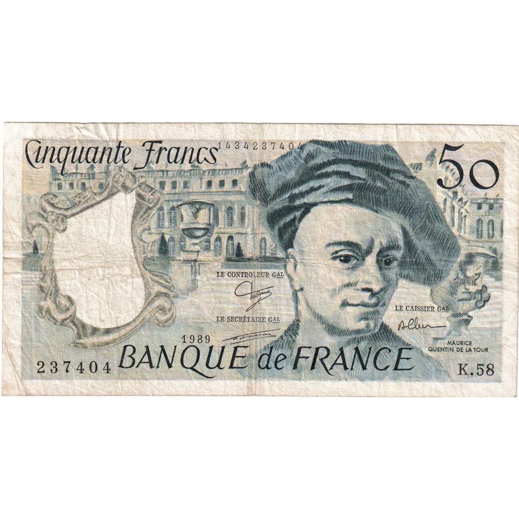 Frankreich, 50 Francs, Quentin de La Tour, 1989, K.58, SGE+