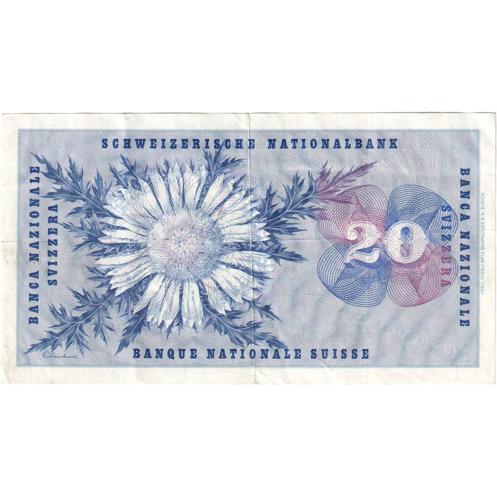Szwajcaria, 20 Franken, 1954-07-01, EF(40-45)