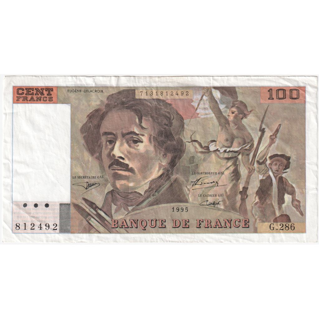 Frankreich, 100 Francs, Delacroix, 1995, G286, SGE+