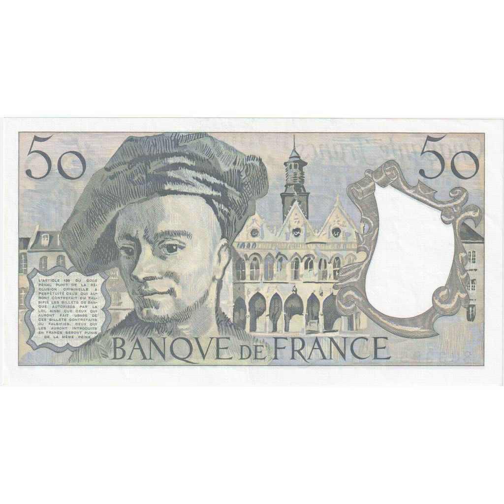 Francja, 50 Francs, Quentin de La Tour, 1991, R.64, AU(55-58)