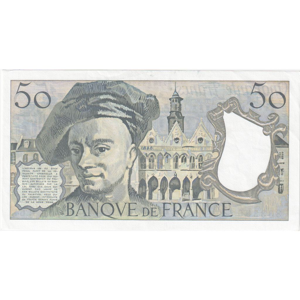 France, 50 Francs, Quentin de La Tour, 1991, R.64, SUP