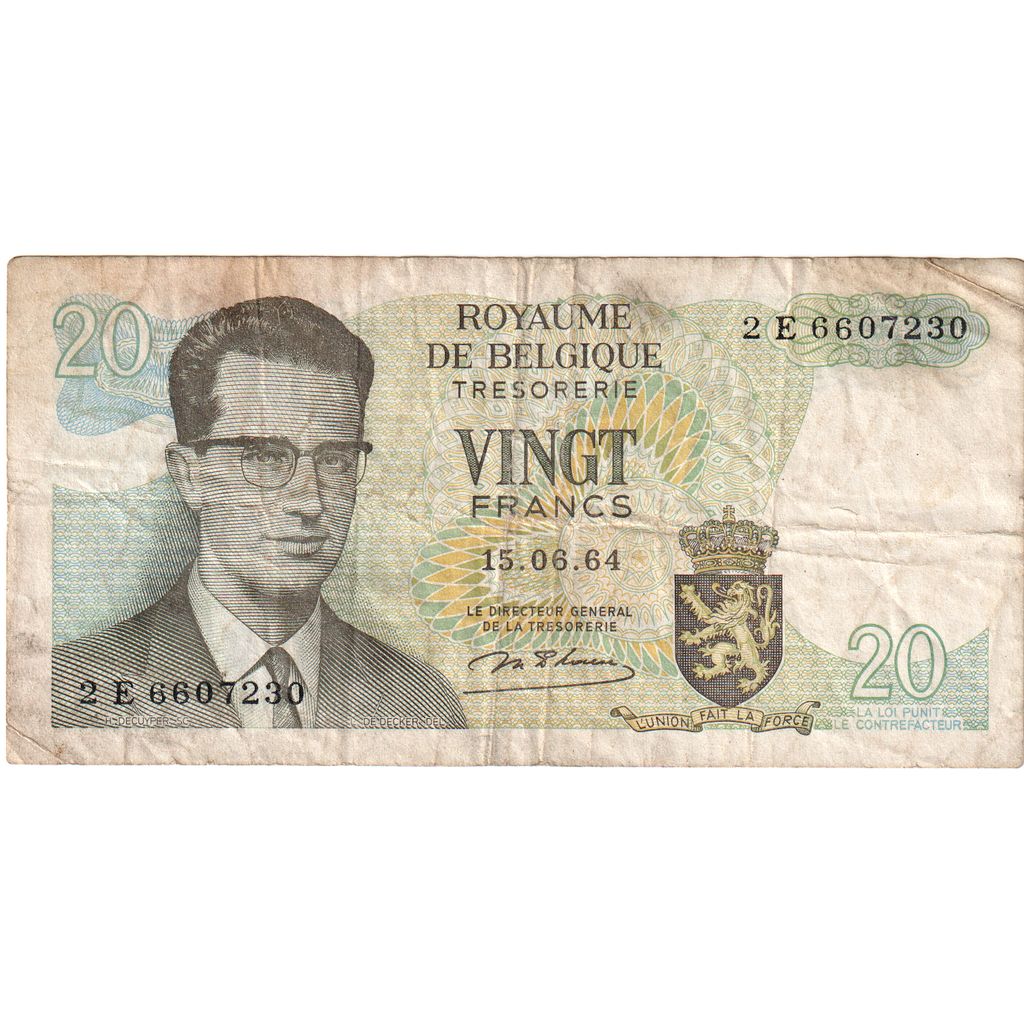 Belgien, 20 Francs, 1964-06-15, SGE