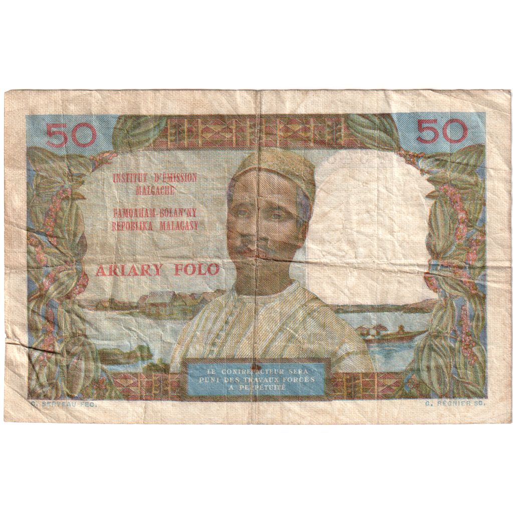 Madagascar, 50 Francs, VF(20-25)