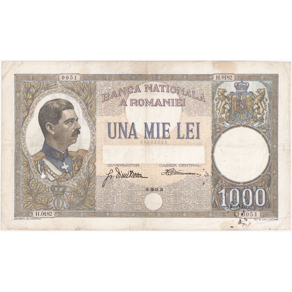 Rumänien, 1000 Lei, 1934-03-15, S+