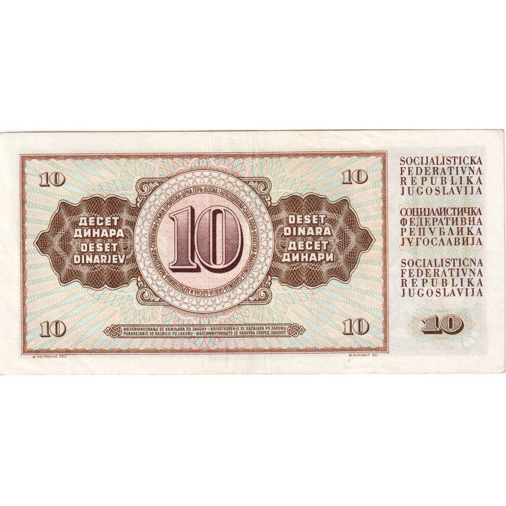 Jugoslawien, 10 Dinara, SS+