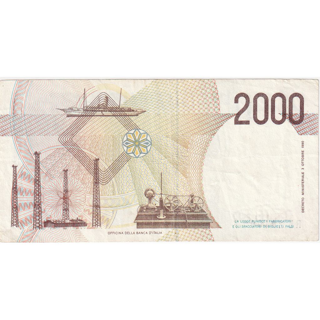 Italy, 2000 Lire, 1990-10-03, AU(50-53)