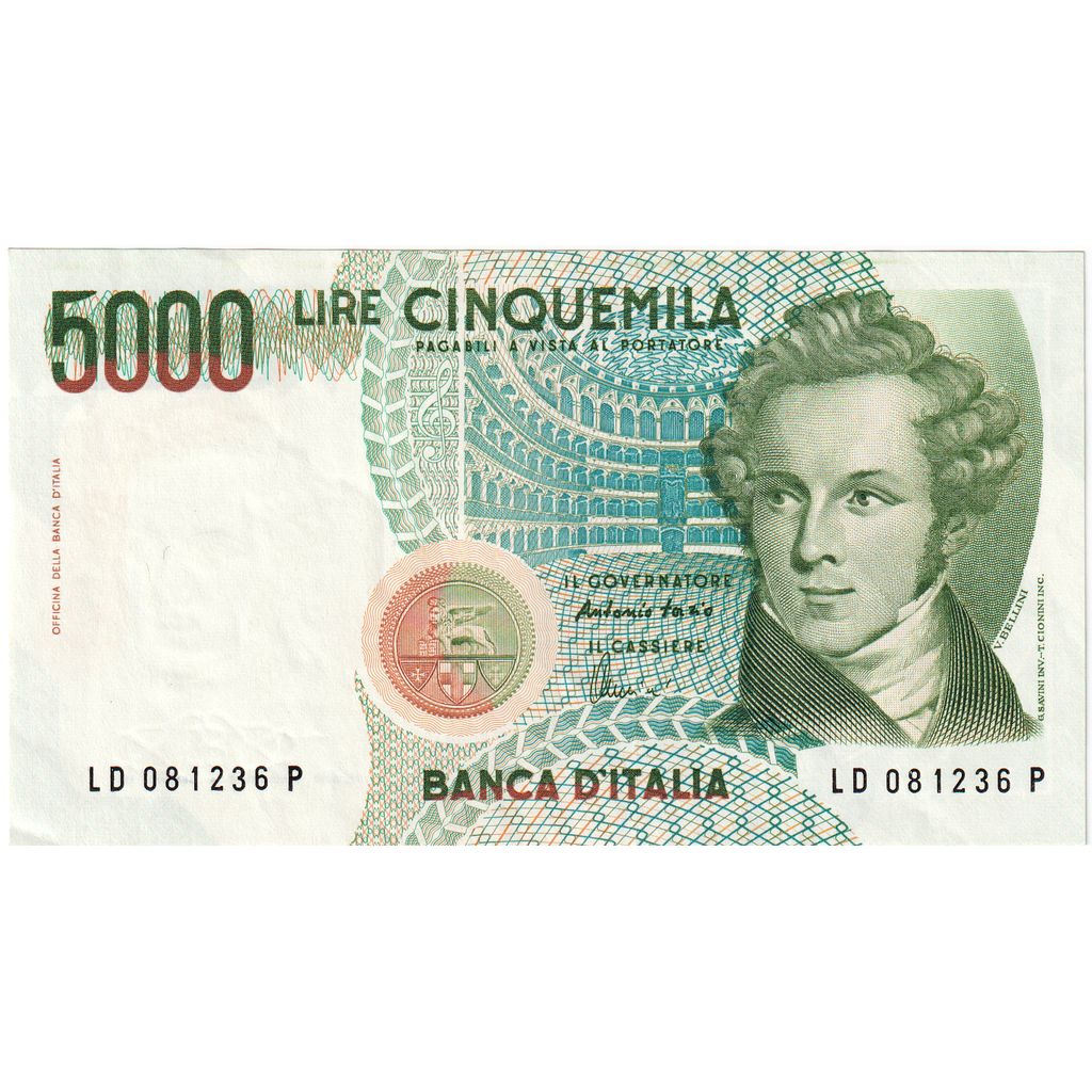 Italia, 5000 Lire, 1985-01-04, UNC