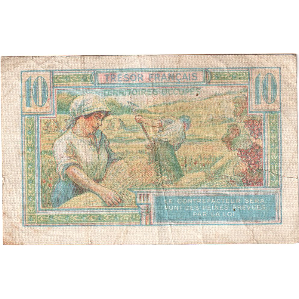 Frankrijk, 10 Francs, 1947 French Treasury, A06788701, B+