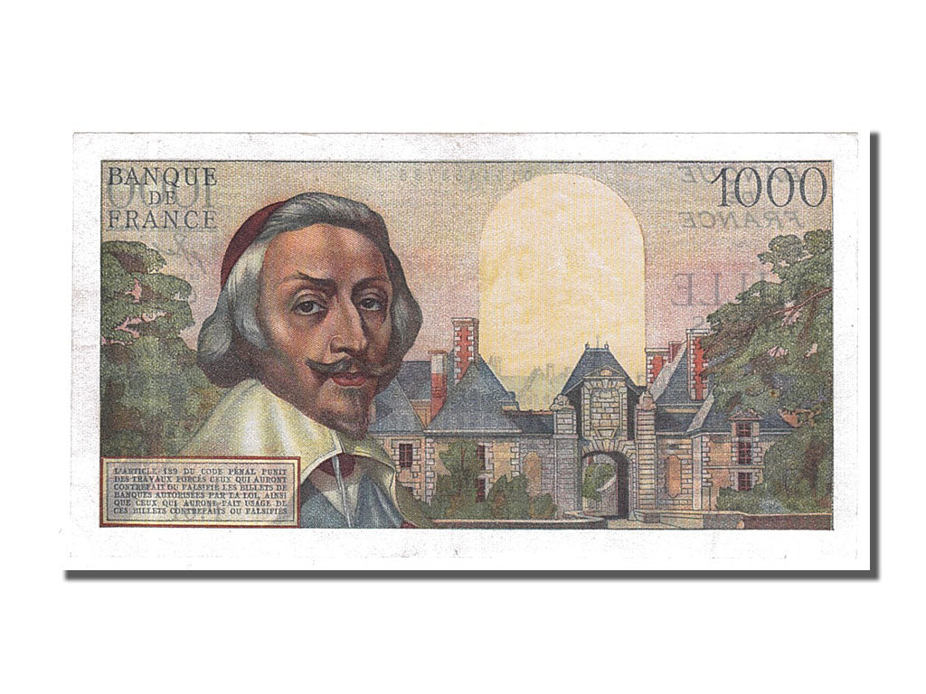 Billete, Francia, 1000 Francs, 1 000 F 1953-1957 ''Richelieu'', 1954