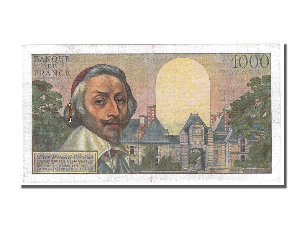 Banknote, France, 1000 Francs, 1 000 F 1953-1957 ''Richelieu'', 1955