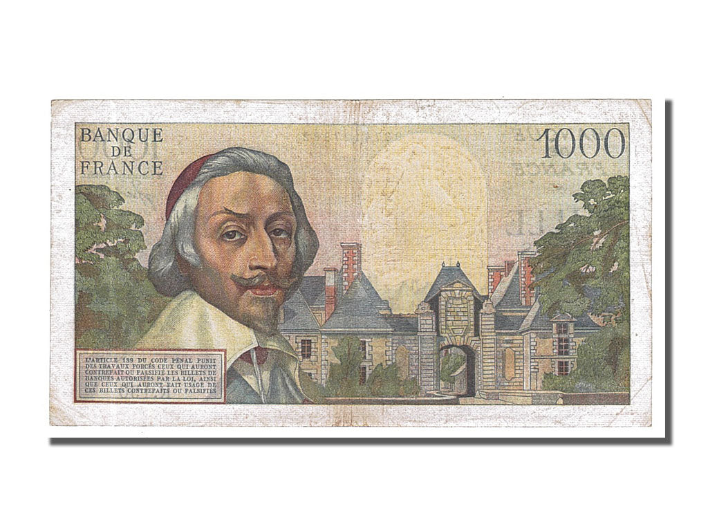 Banknote, France, 1000 Francs, 1 000 F 1953-1957 ''Richelieu'', 1955
