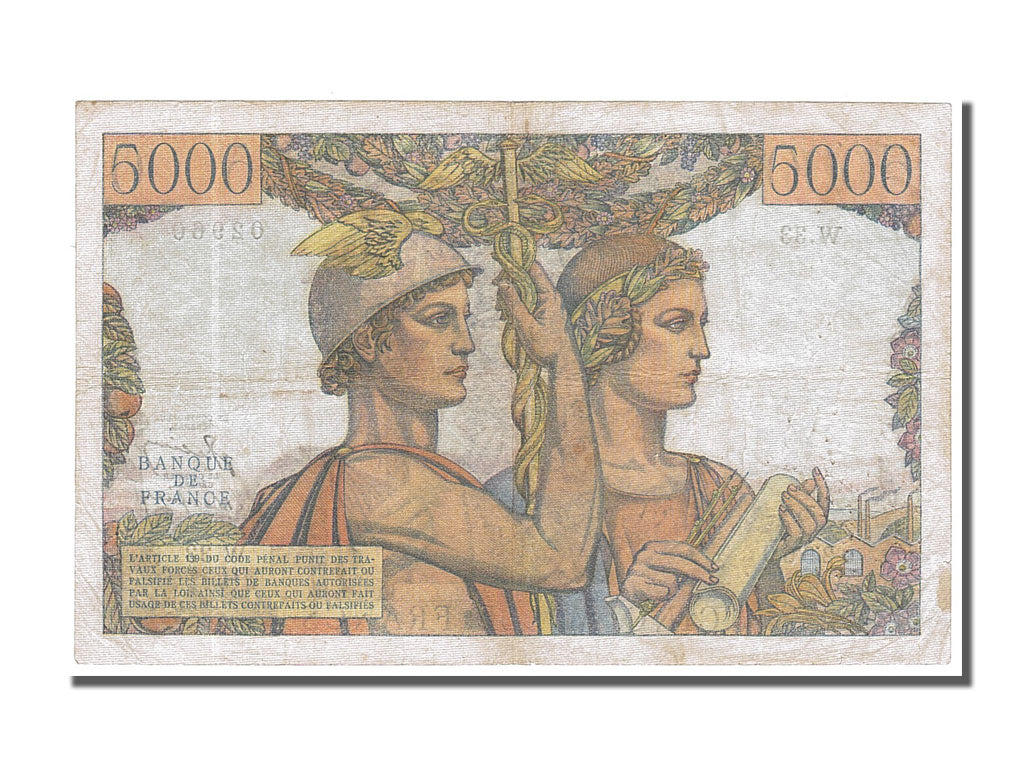 Banknote, France, 5000 Francs, 5 000 F 1949-1957 ''Terre et Mer'', 1949