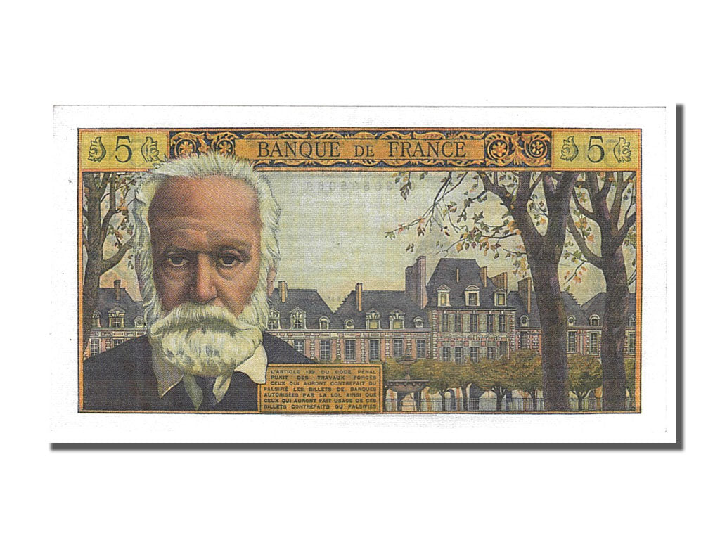 Banconote, Francia, 5 Nouveaux Francs, 5 NF 1959-1965 ''Victor Hugo'', 1961