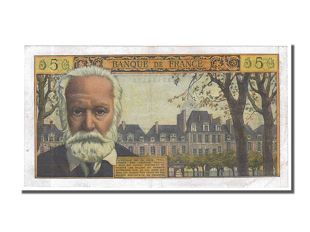 Billete, Francia, 5 Nouveaux Francs, 5 NF 1959-1965 ''Victor Hugo'', 1961
