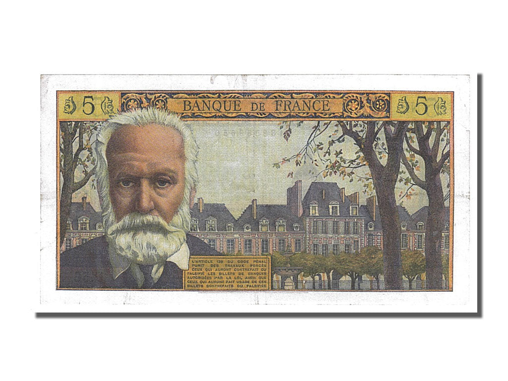 Banknote, France, 5 Nouveaux Francs, 5 NF 1959-1965 ''Victor Hugo'', 1961