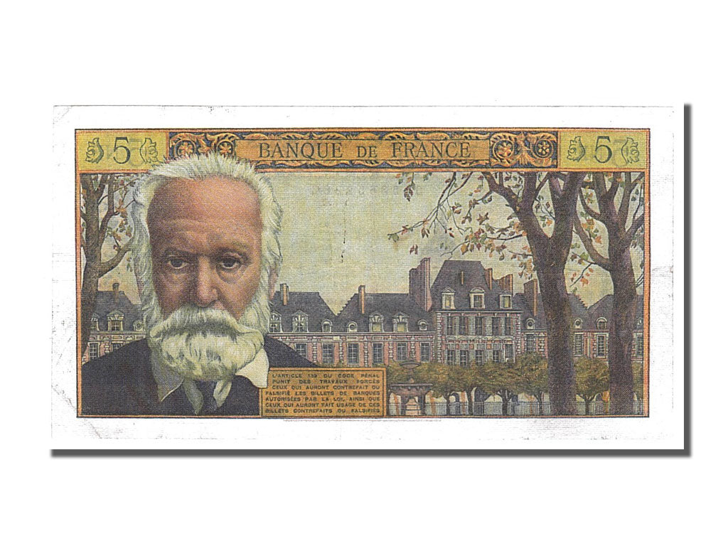 Billete, Francia, 5 Nouveaux Francs, 5 NF 1959-1965 ''Victor Hugo'', 1961