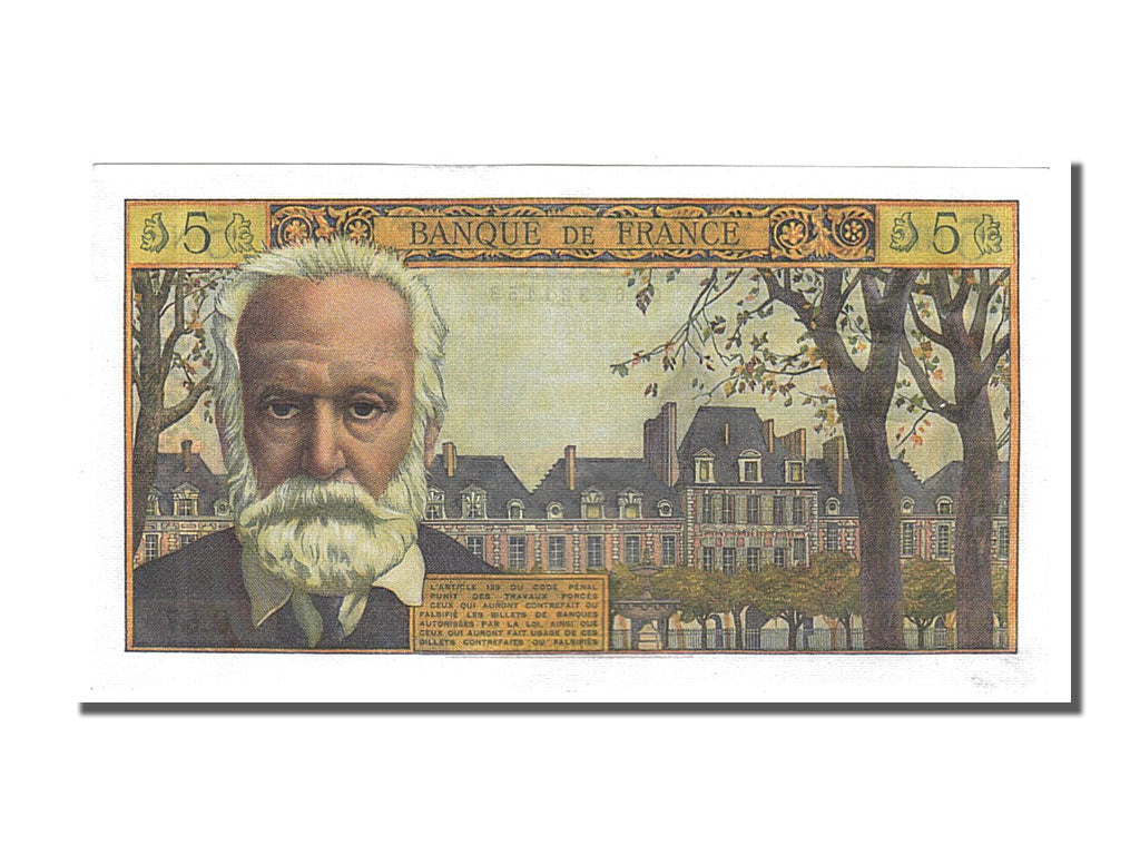 Billete, Francia, 5 Nouveaux Francs, 5 NF 1959-1965 ''Victor Hugo'', 1961