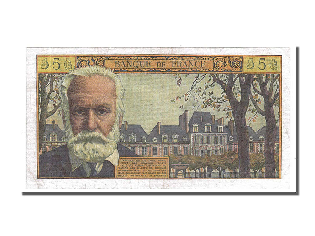 Billete, Francia, 5 Nouveaux Francs, 5 NF 1959-1965 ''Victor Hugo'', 1962