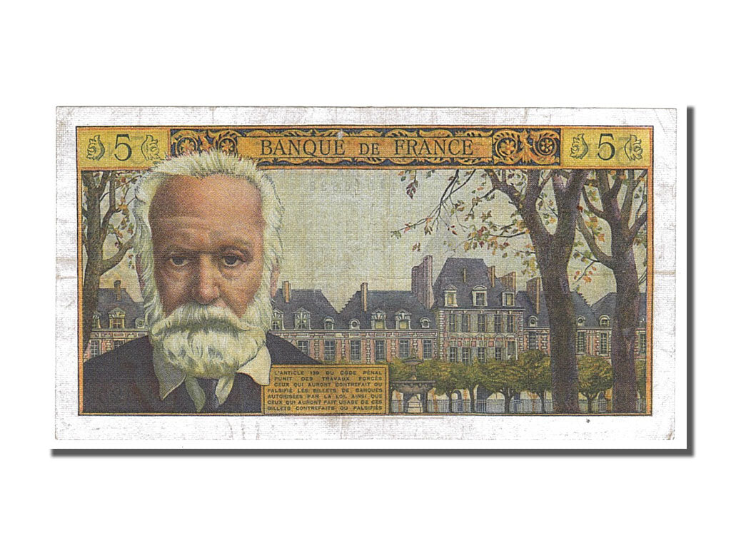 Billete, Francia, 5 Nouveaux Francs, 5 NF 1959-1965 ''Victor Hugo'', 1964
