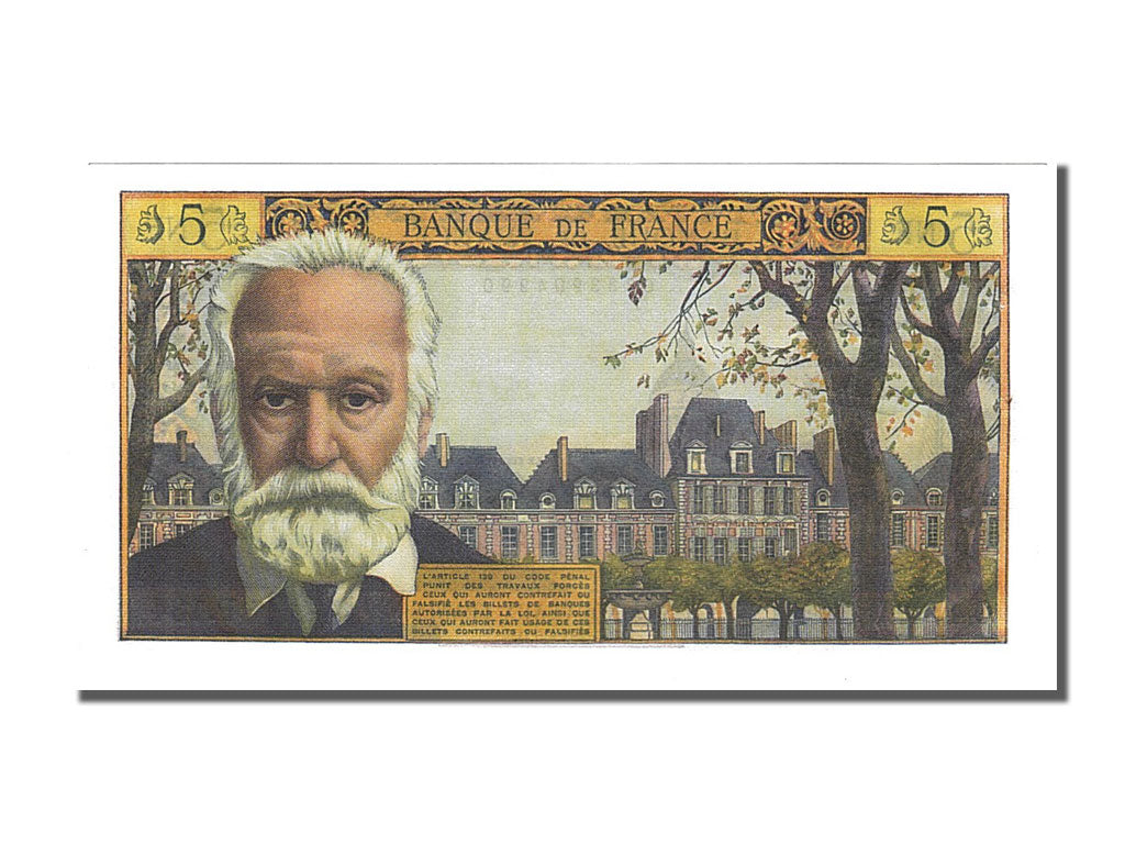 Billete, Francia, 5 Nouveaux Francs, 5 NF 1959-1965 ''Victor Hugo'', 1965