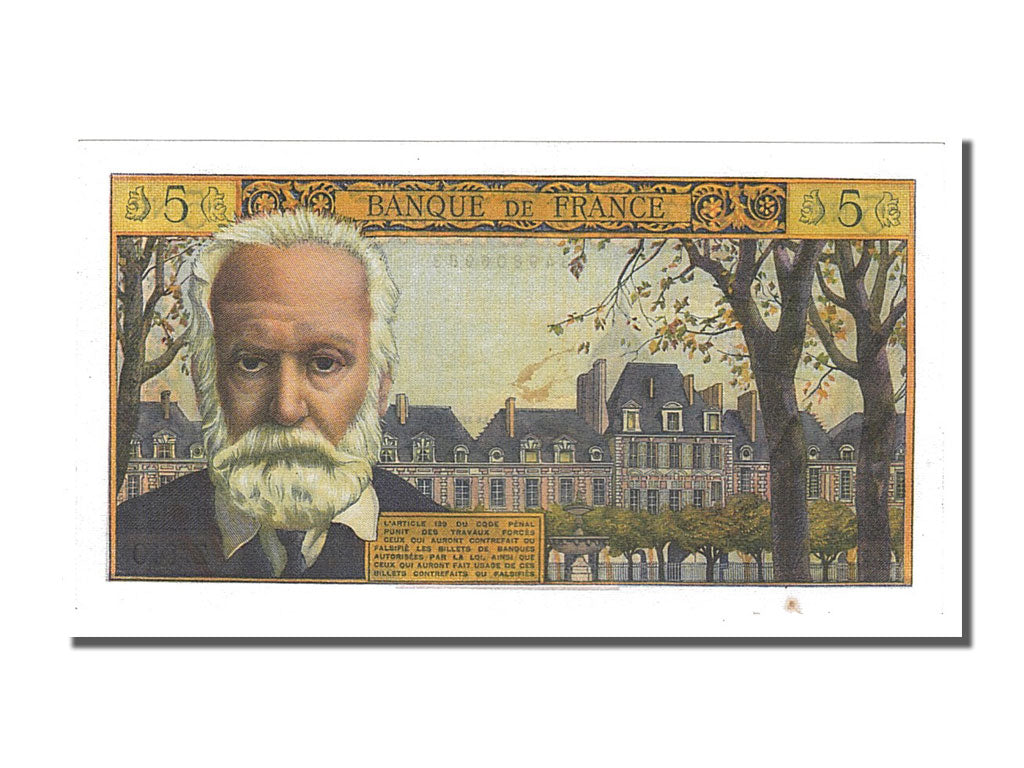 Billete, Francia, 5 Nouveaux Francs, 5 NF 1959-1965 ''Victor Hugo'', 1965