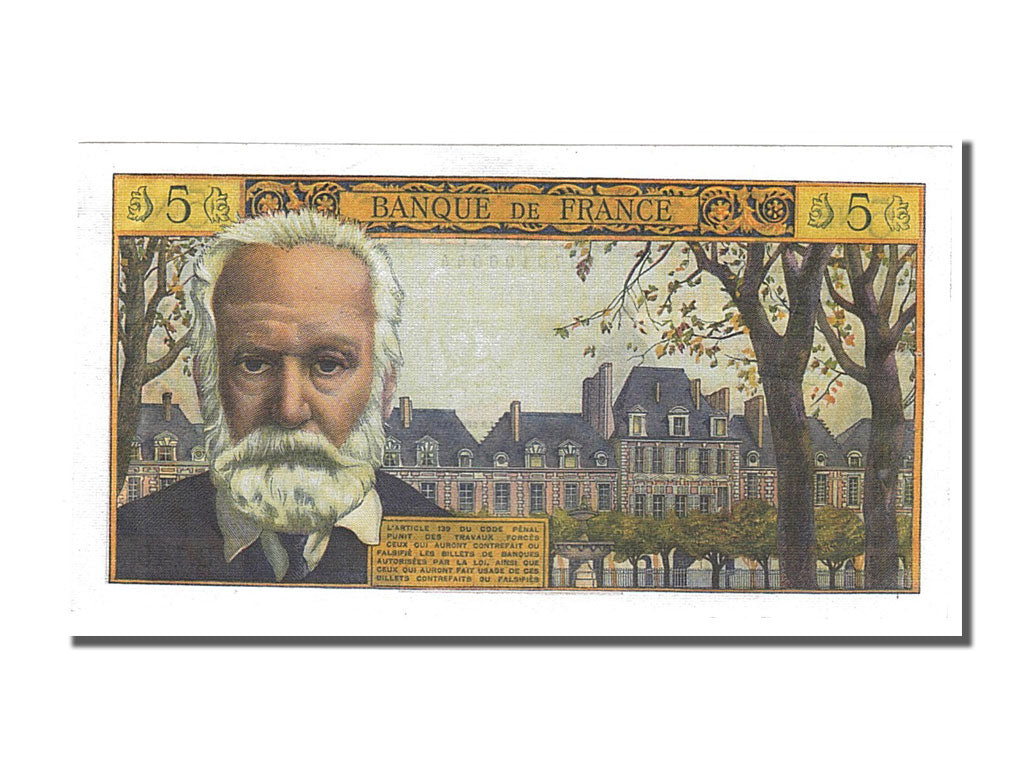 Geldschein, Frankreich, 5 Nouveaux Francs, 5 NF 1959-1965 ''Victor Hugo'', 1965