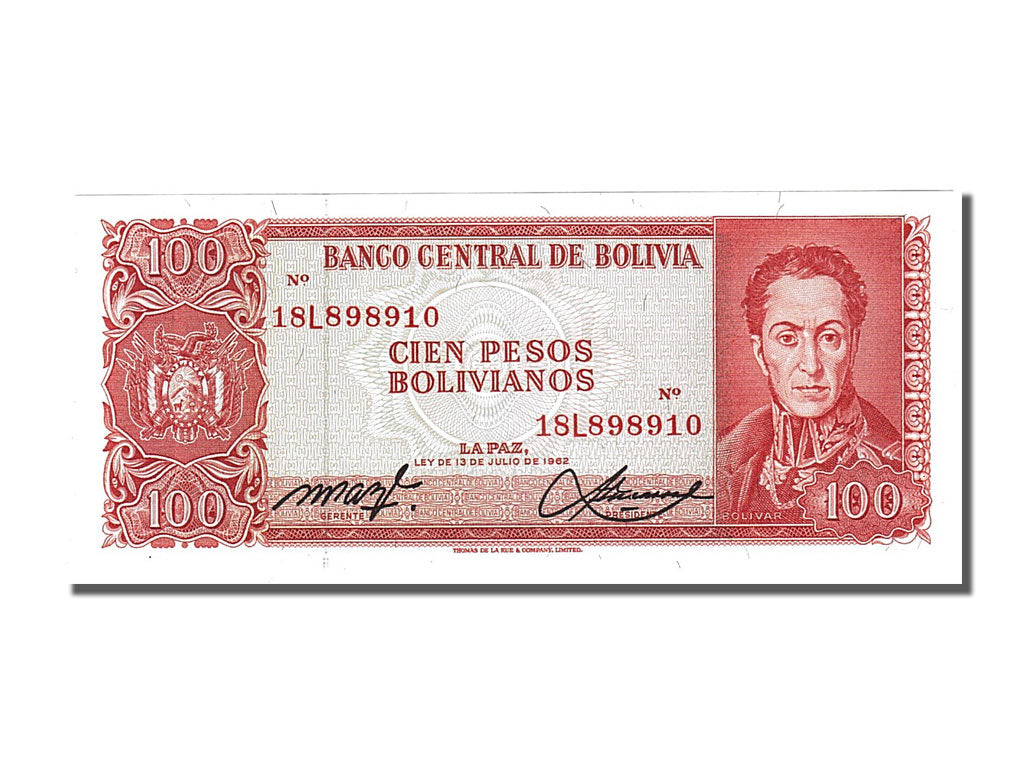 Banknote, Bolivia, 100 Pesos Bolivianos, 1962, UNC(65-70)