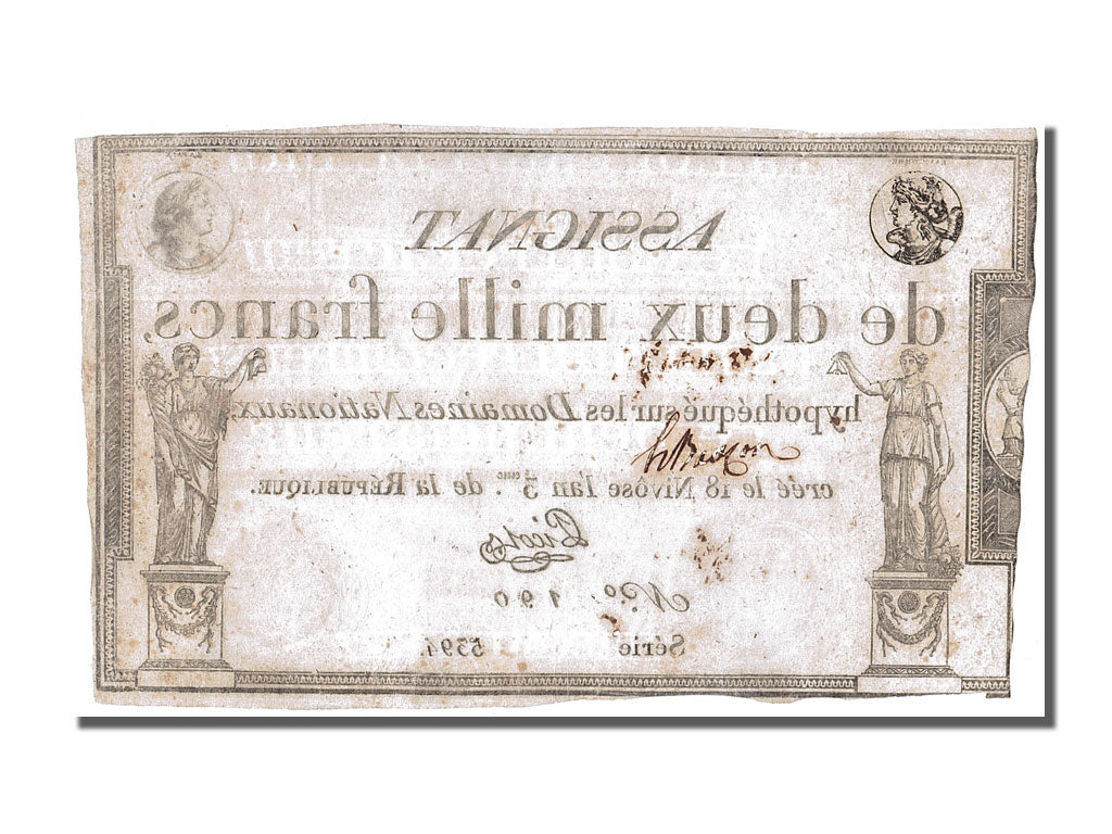 Banknote, France, 2000 Francs, 1795, Picot, EF(40-45), KM:A81, Lafaurie:176