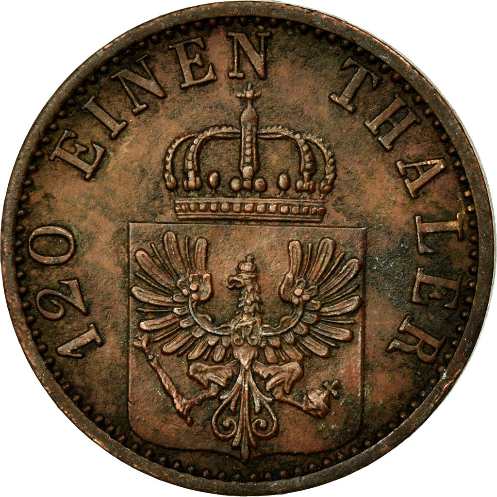 Coin, German States, PRUSSIA, Wilhelm I, 3 Pfennig, 1869, Cleves, EF(40-45)