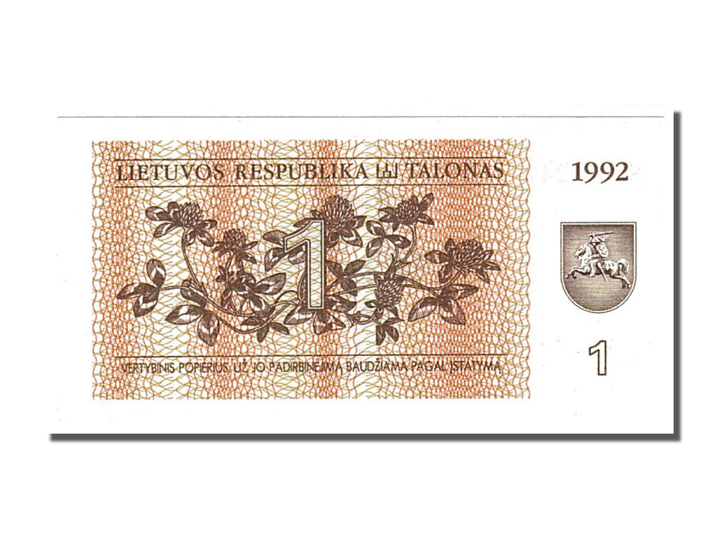 Billet, Lithuania, 1 (Talonas), 1992, NEUF