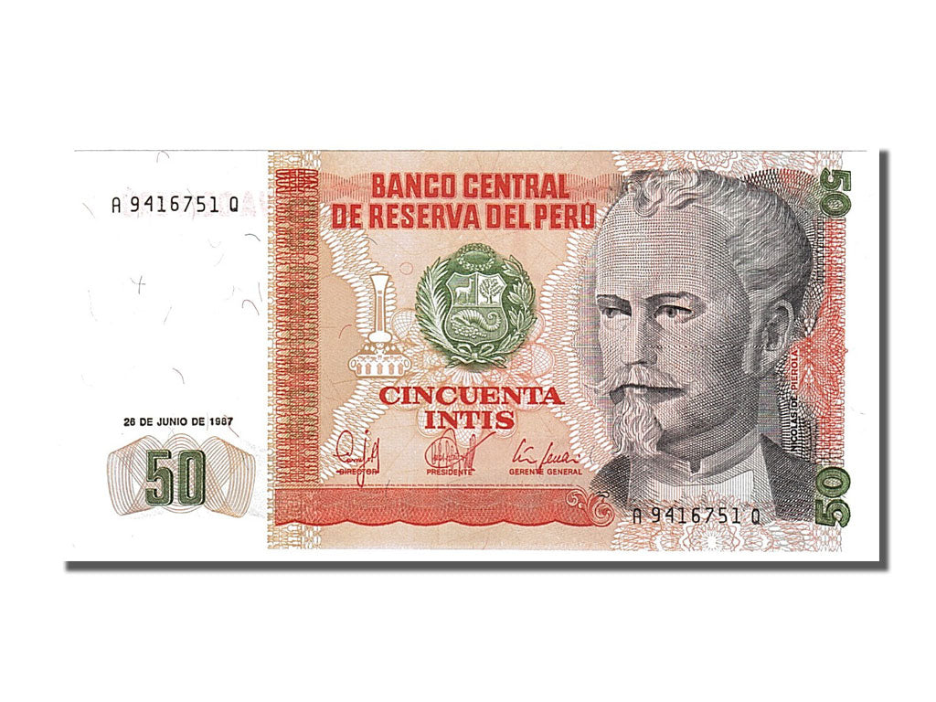Banknote, Peru, 50 Intis, 1987, 1987-06-26, UNC(65-70)