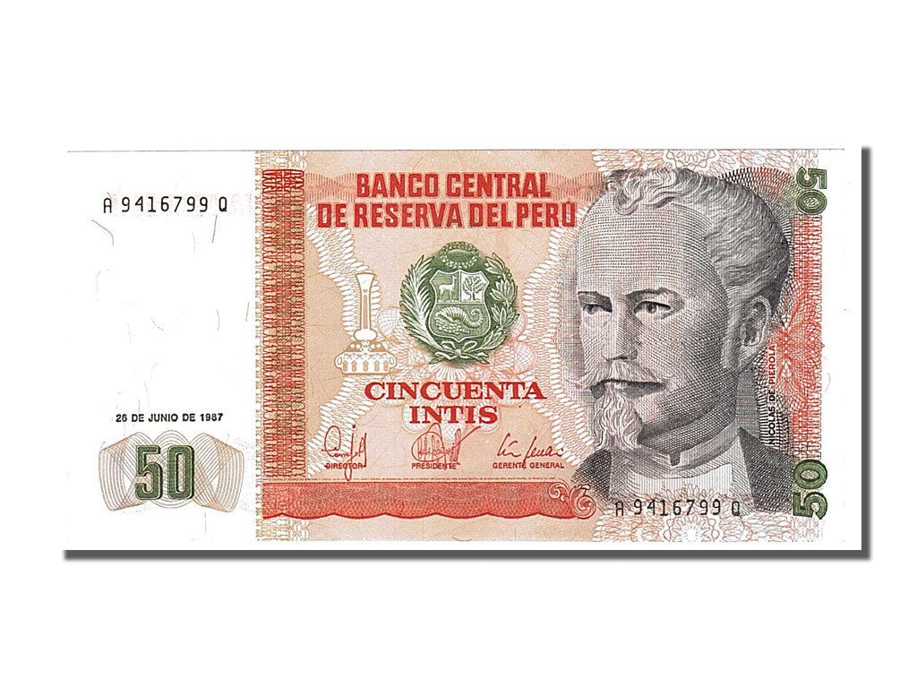 Banknote, Peru, 50 Intis, 1987, 1987-06-26, UNC(65-70)