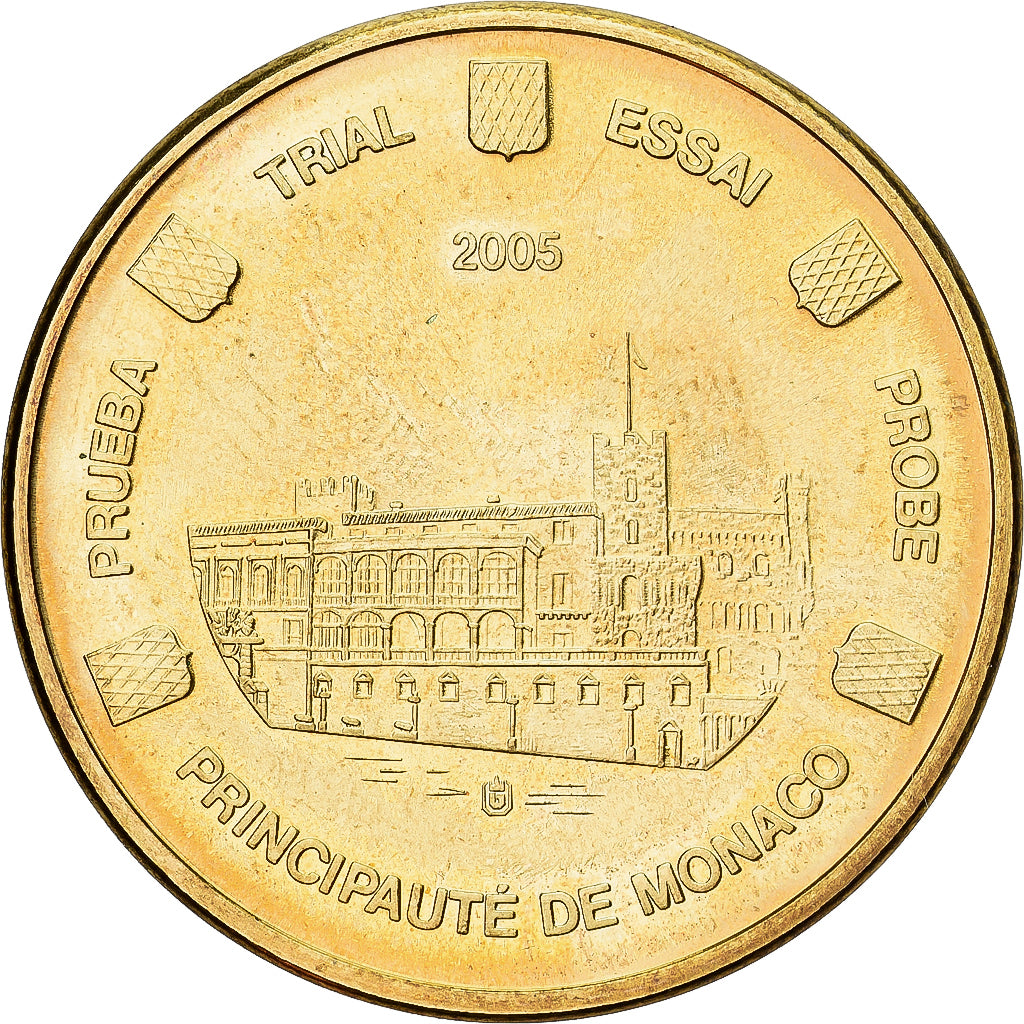 Monaco, Medal, 20 C, Essai-Trial, 2005, MS(65-70), Copper-Nickel Gilt