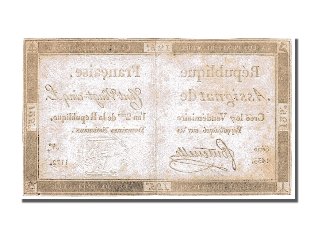 Banknote, France, 125 Livres, 1793, Fontenelle, EF(40-45), KM:A74, Lafaurie:169