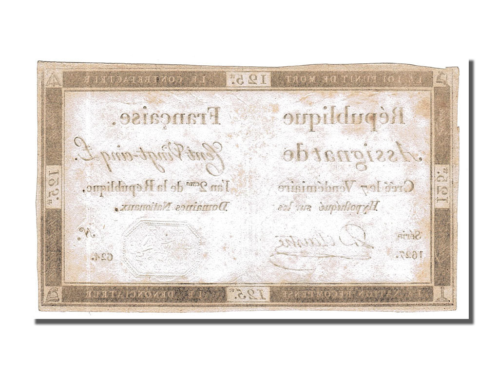 Geldschein, Frankreich, 125 Livres, 1793, Delaistre, SS, KM:A74, Lafaurie:169