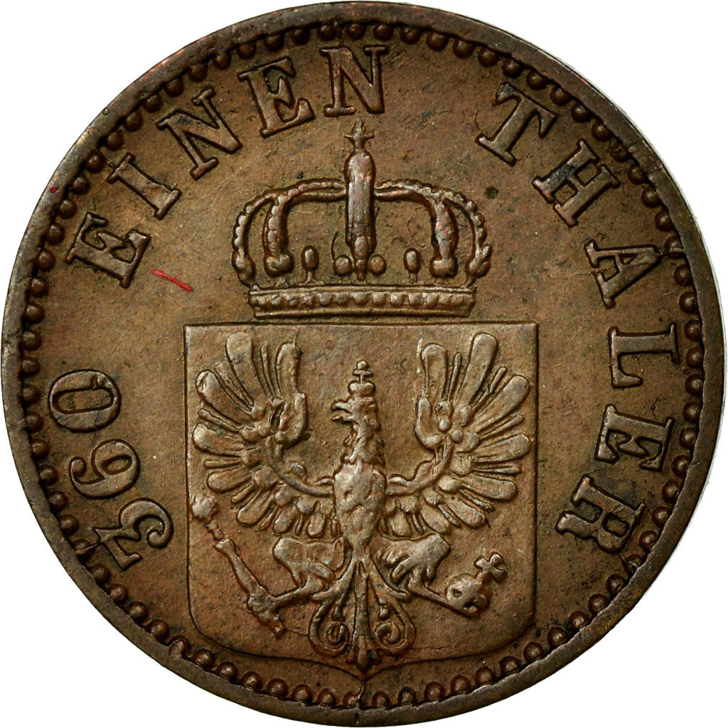 Coin, German States, PRUSSIA, Wilhelm I, Pfennig, 1867, Berlin, AU(55-58)