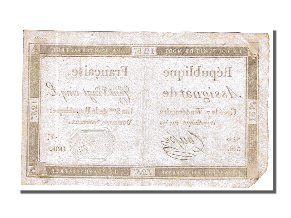 Billete, Francia, 125 Livres, 1793, CoupÃ©, MBC, KM:A74, Lafaurie:169