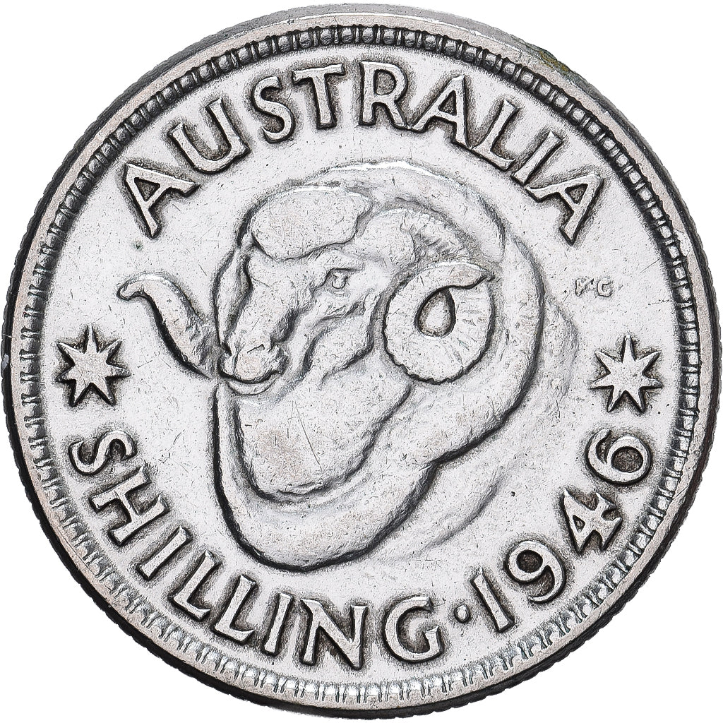 Australie, George VI, Shilling, 1946, Melbourne, Argent, TB+, KM:39a